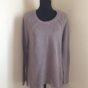 Loft Sweater Long Sleeve Taupe Brown Large